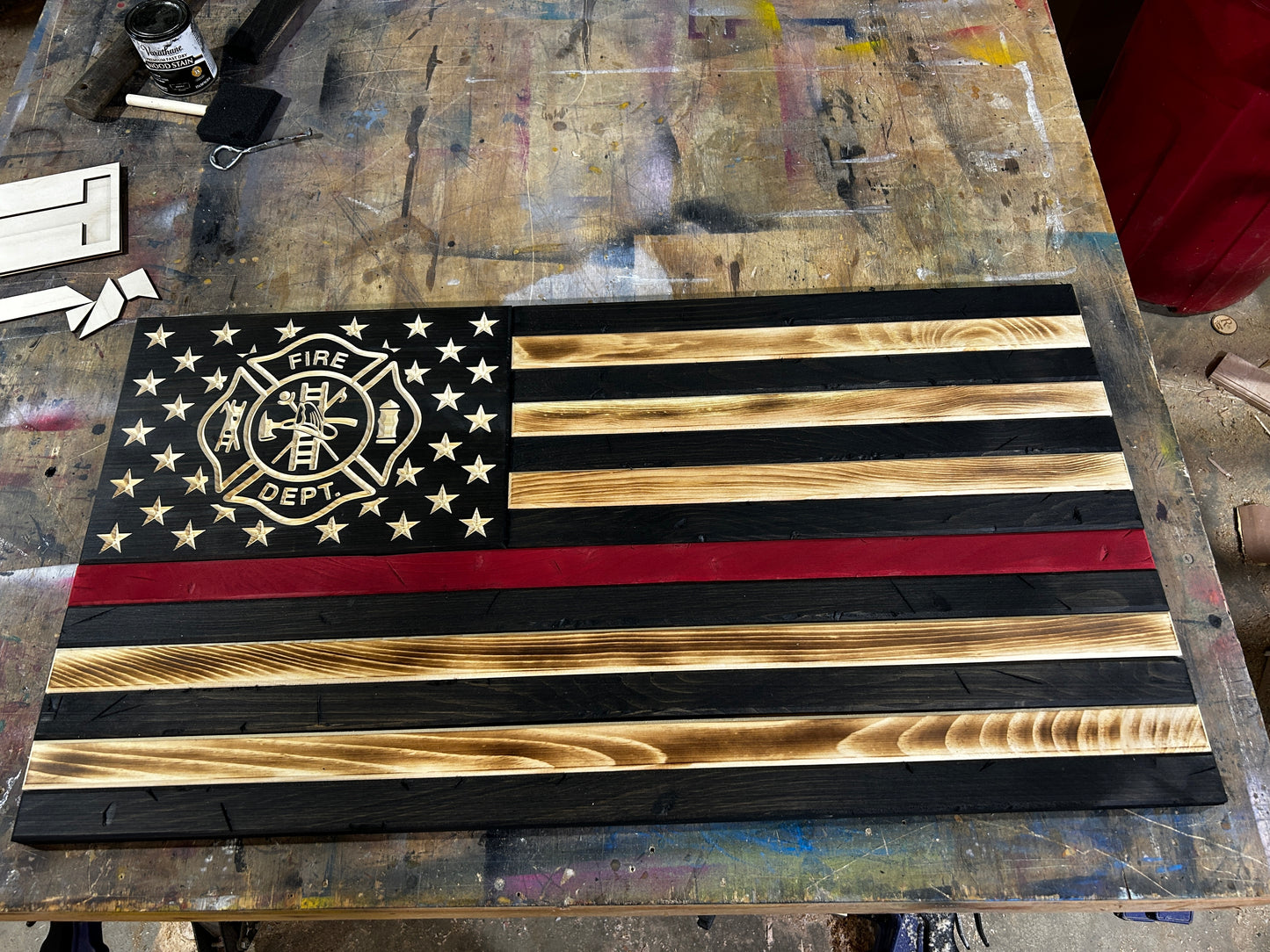 20X36 Wooden Fire Fighter Flag