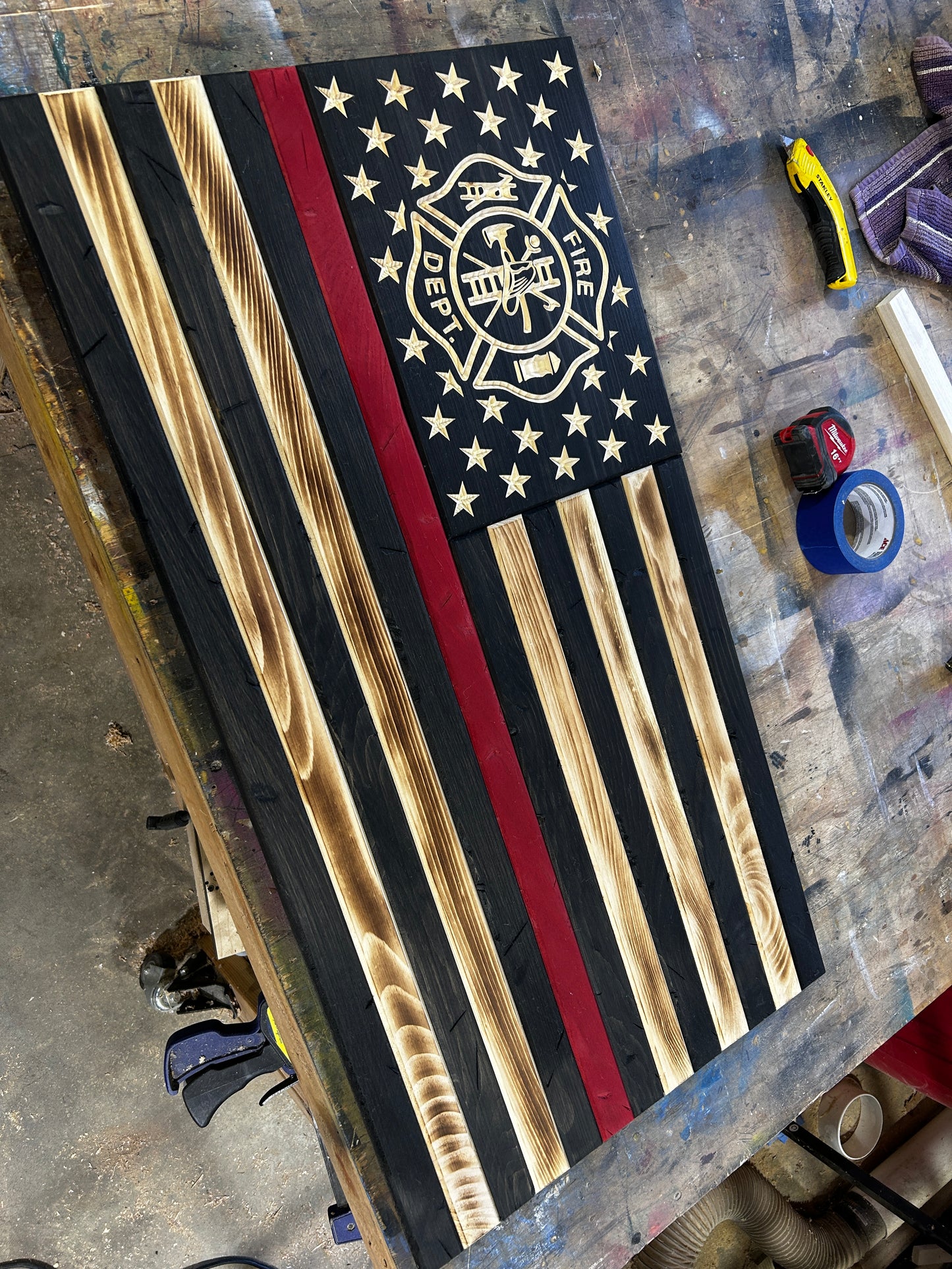 20X36 Wooden Fire Fighter Flag