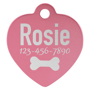 1X1 Aluminum Heart Pet Tag