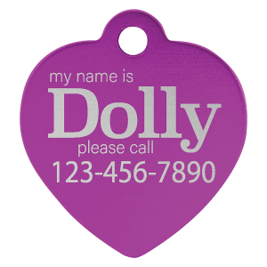 1X1 Aluminum Heart Pet Tag