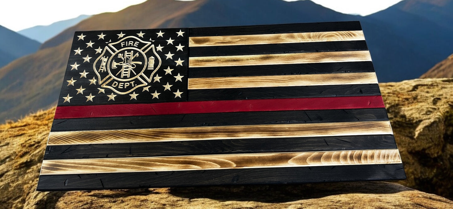 20X36 Wooden Fire Fighter Flag