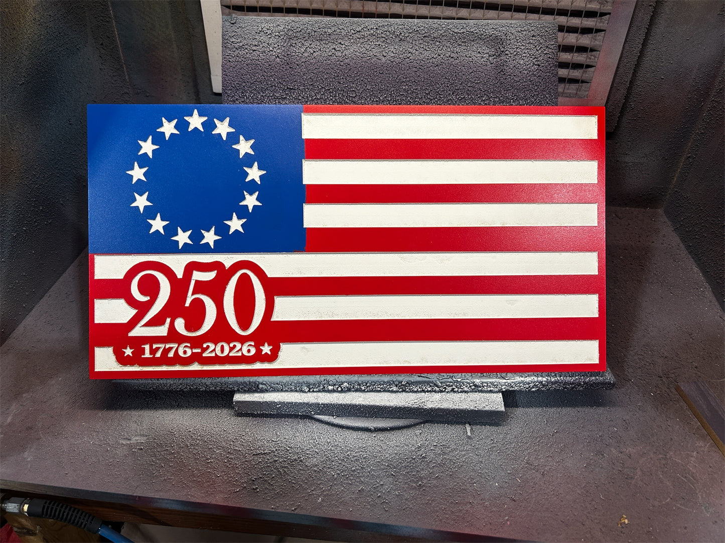 21x11 250th Betsy Ross wooden flag