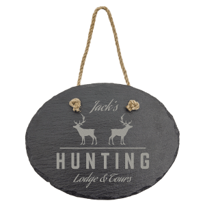 7 3/4" x 6" Oval Slate Decor with Hanger String