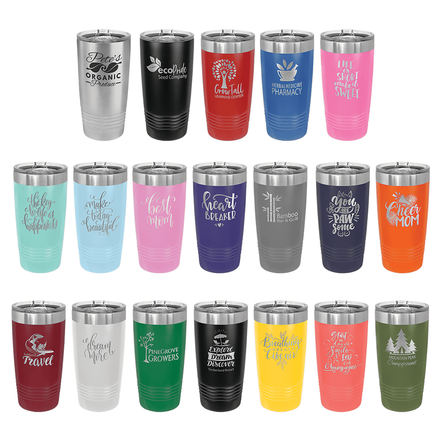 Laser engraved Polar 20 oz.  Tumbler.