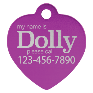 1 1/4" x 1 1/4"Aluminum Heart Pet Tag