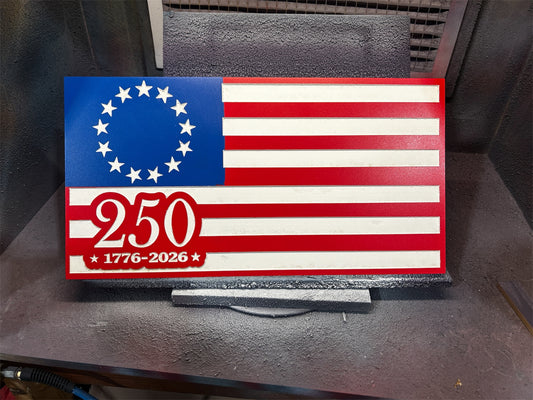 21x11 250th Betsy Ross wooden flag