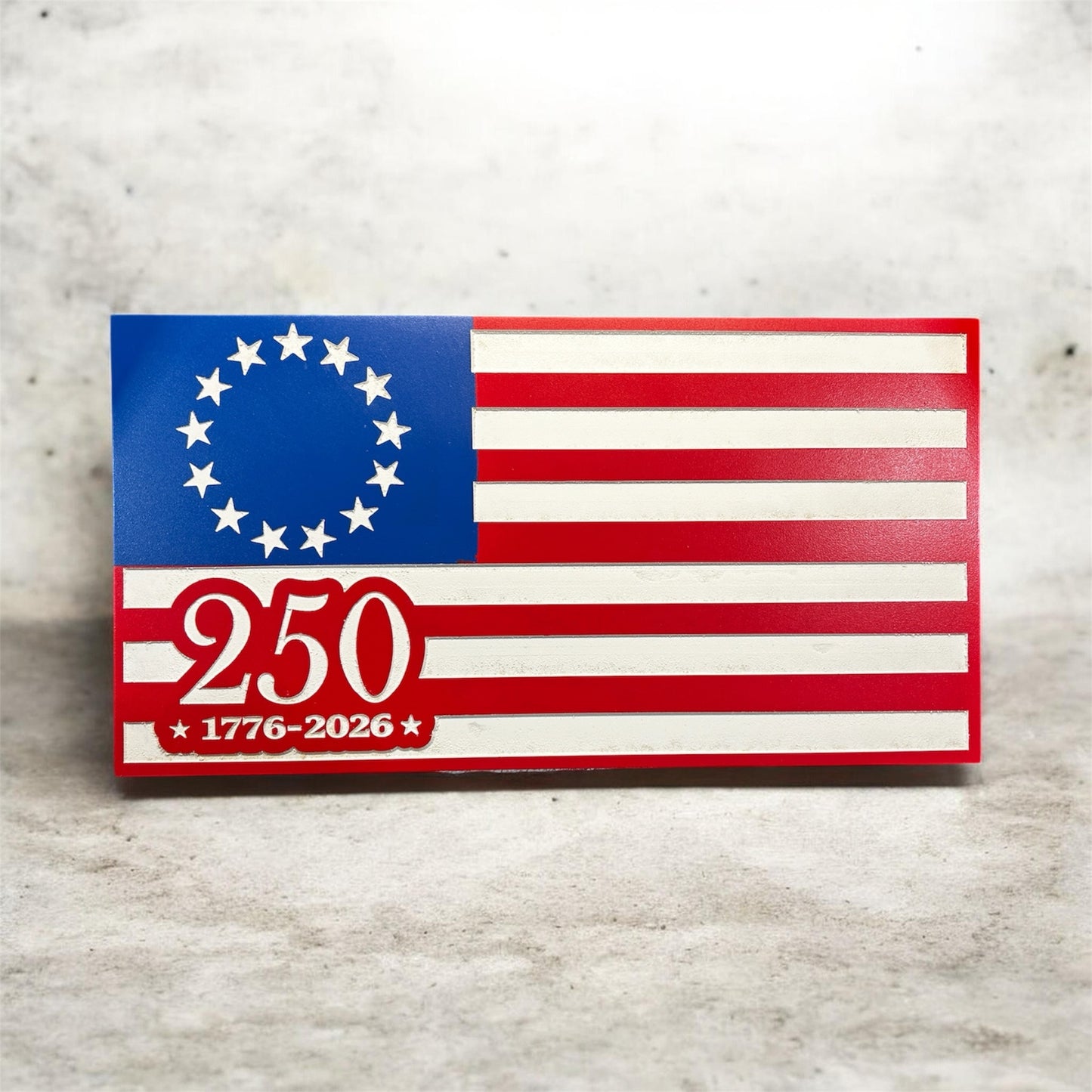 21x11 250th Betsy Ross wooden flag