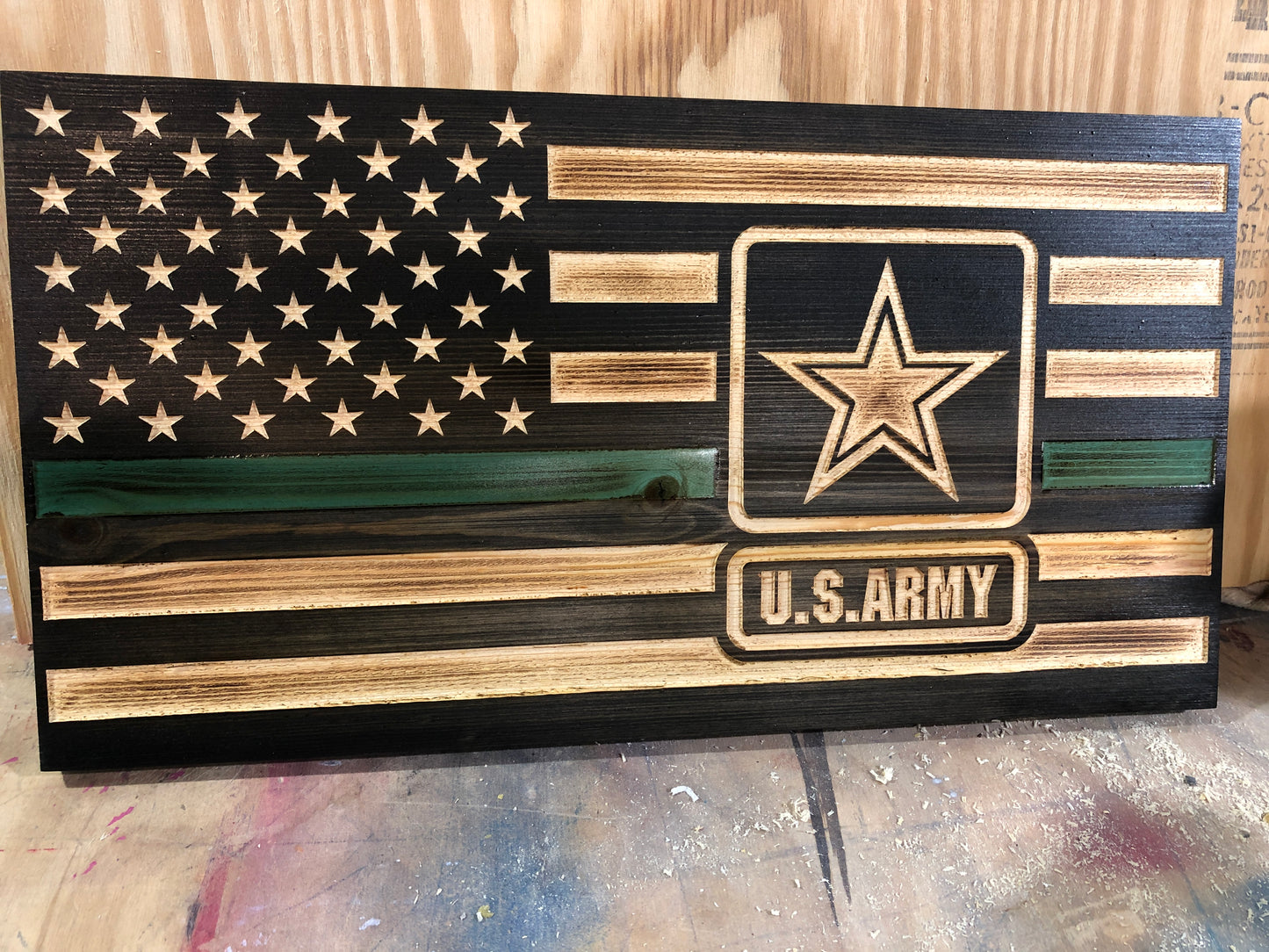 11x21 wooden Army Flag